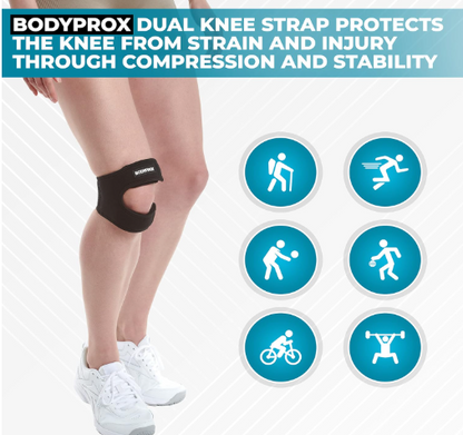 Knee Pain Relief Adjustable Neoprene Knee Strap (Pack of 2)